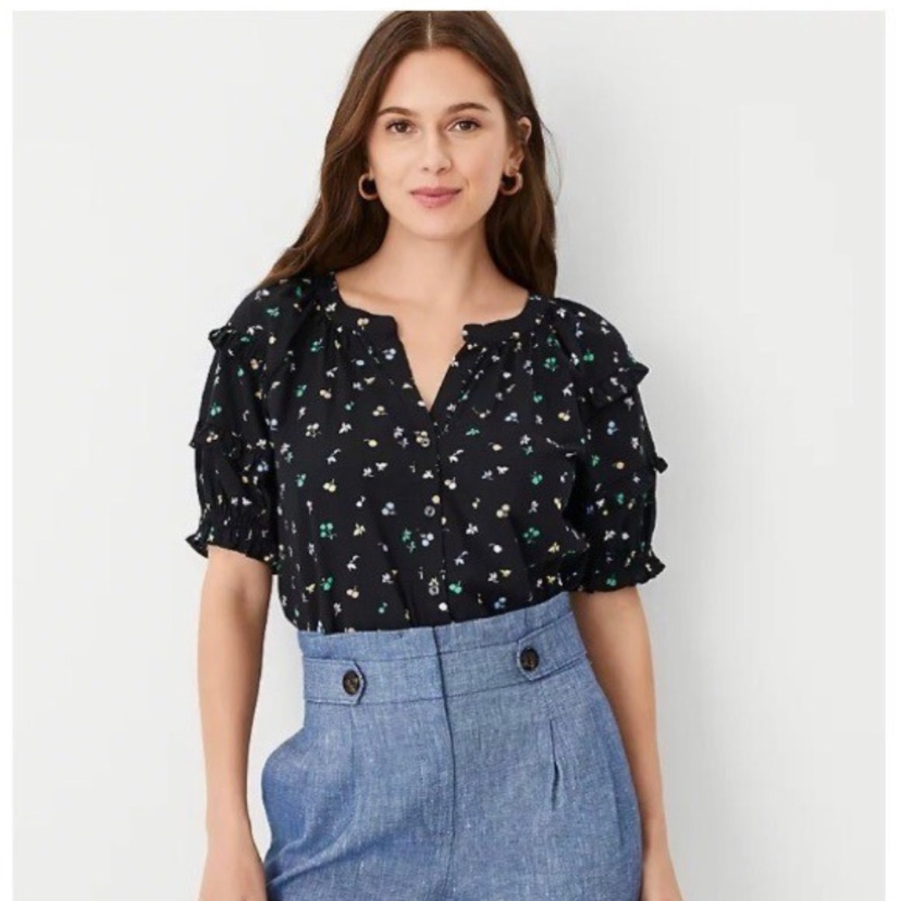 Ann Taylor Floral Top Size MP